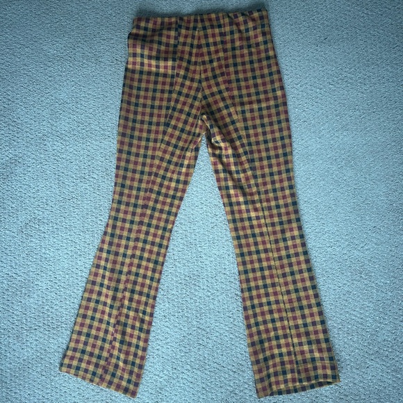 Anthropologie checkered kick flare pants - Picture 3 of 4